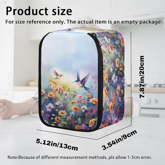 Floral Hummingbird Blood Pressure Monitor Case Universally Compatible Portable Storage Organizer Bag for Blood Pressure Machine Accessories