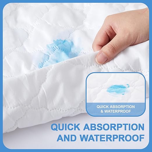 Lounsweer 3 Piece Hospital Bed Sheet Set, White Waterproof Bed Sheet Set, Incontinence Protection for Home and Hospital Use, Include 1 Fitted 36" x 80" x 12" 1 Flat and 1 Pillowcase