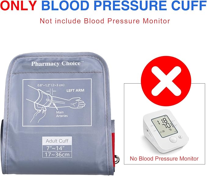 Medium Blood Pressure Cuff for Kids, Slim Arm, Adout Cuff，Compatible with Most Monitors, ARM Blood Pressure Replacement Cuff with 8 Connectors 17-36cm （7"-14"）