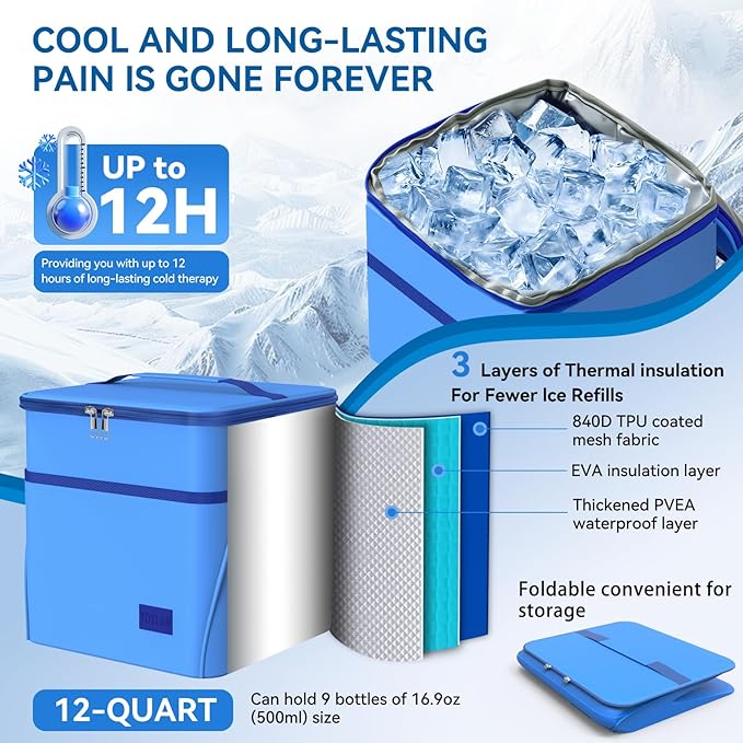 Migraine Relief Cap with Water Circulation & Programmable Timer, Reusable Cold Therapy Head Wrap, USB Powered Portable Ice Mask for Tension, Stress & Migraines