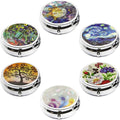 6Pcs Elegant Pill Box Case, CREATIEE-PRO Portable Medicine Tablet Vitamin Holder Organizer with 3 Component for Purse Pocket Travel - Practical & Fashionable
