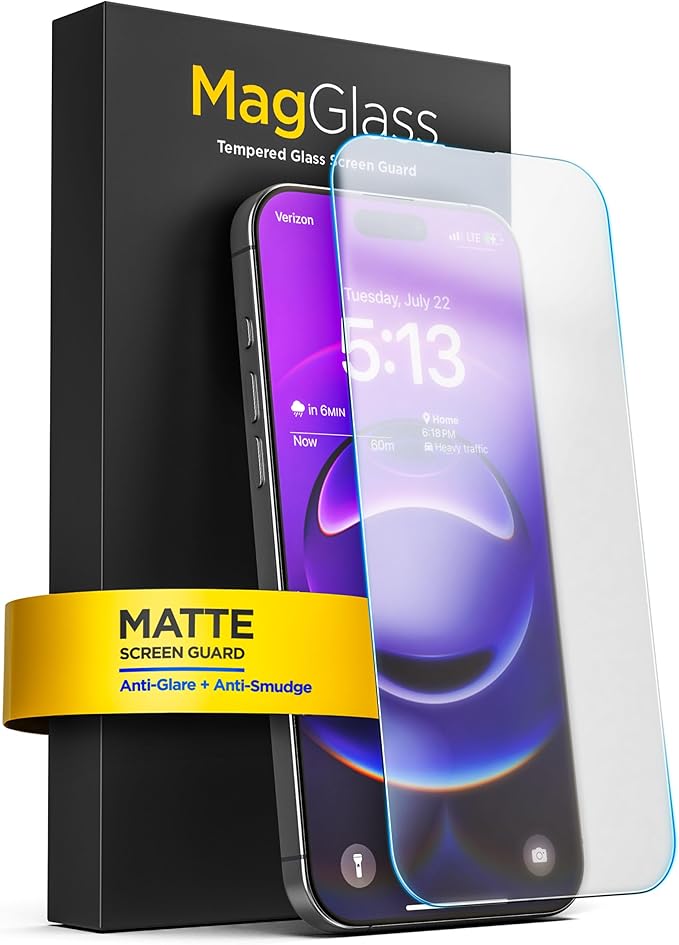 magglass for iPhone 17 Pro Matte Screen Protector, (6.3") Anti Glare Scratchproof Tempered Glass (Easy Applicator Included)