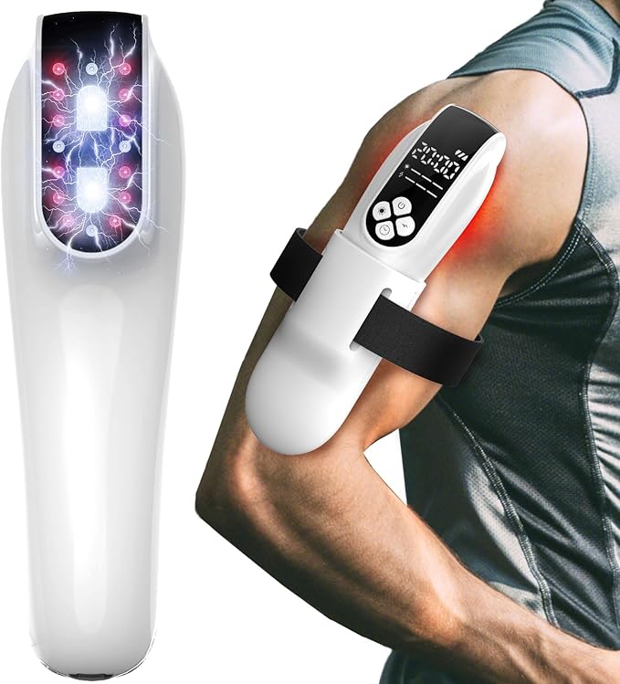KTS Infrared Red Light Therapy Device for Dogs and Humans, Laser Therapy Devices with Straps for Muscle and Joint Pain Relief, Models:HD-Cure (White)
