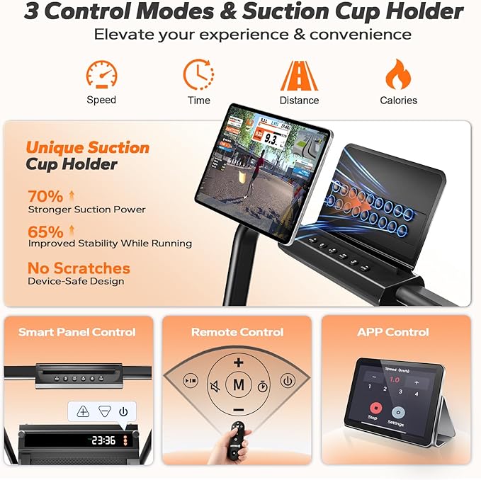 Walking Pad with Handle Bar Dual-Side Under Desk Treadmill for Home Small with Foot Massage 3.0HP Portable Treadmill Compact Treadmill with APP, Remote Control, LED Display, 350 lb Capacity