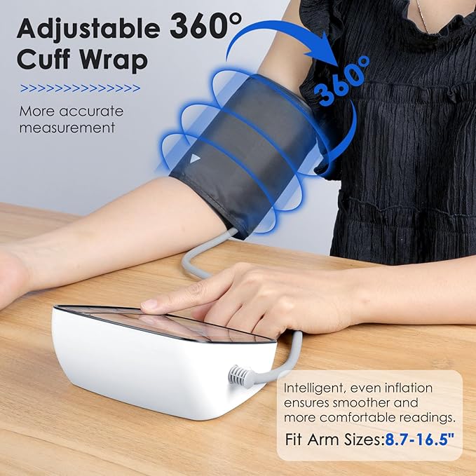 Blood Pressure Monitor,Upper Arm Blood Pressure Monitors for Home Use,FSA&HSA Eligible Digital Blood Pressure Machine,Adjustable 8.7"-17" Blood Pressure Cuff Backlight LCD 2 * 90 Memory