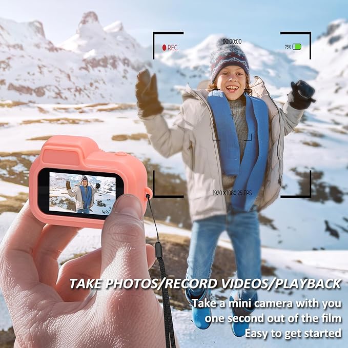 Mini Keychain Camera, FHD 1080p 8MP Mini Digital Camera with 32GB SD Card, 8 Creative Filters, 0.96" HD Display, 100 Mins Battery Life for Travel Recording Birthday Gifts (Retro, Pink)
