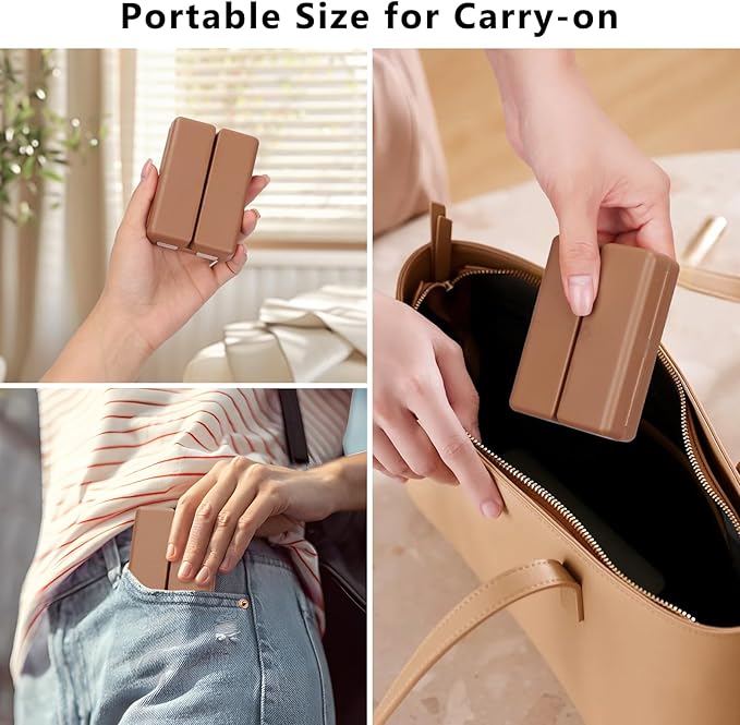 FYY Daily Pill Organizer, 7 Compartments Portable Travel Pill Case, [Folding Design] for Purse Pocket to Hold Vitamins,Cod Liver Oil,Supplements and Medication-Brown