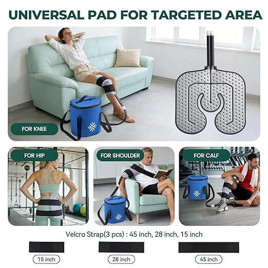 Ice Machine for Knee After Surgery w/Compression, Cold Therapy Machine for Hip Replacement, Cryo Cuff Wrap Pack for Shoulder Recovery, Cold Cooler Water System(Blue)