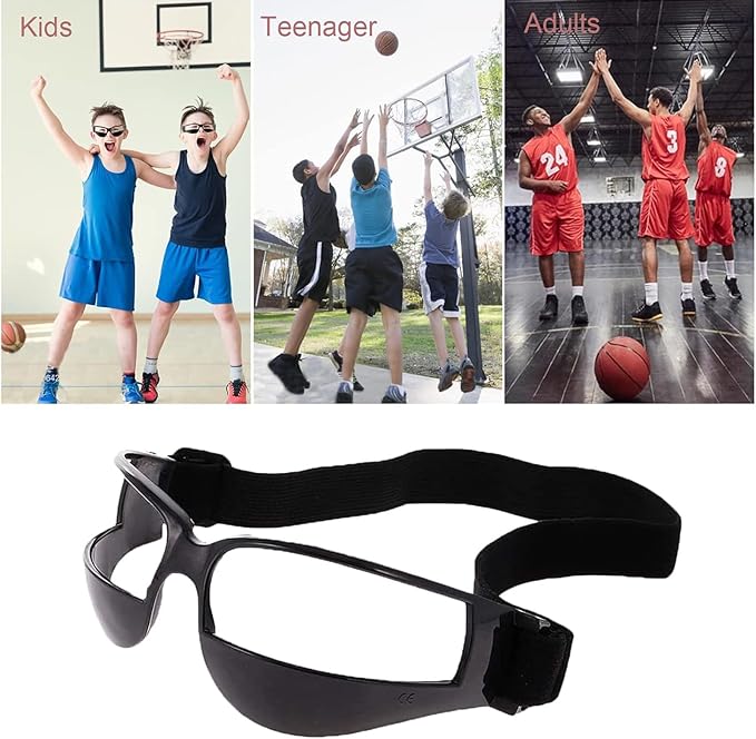 2 Pack Basketball Goggles Dribbling Training Aid, Team Professional Sports Training Equipment Dribbling Glasses Specs for Youth Teenagers Men Women (No Lens in Goggles)