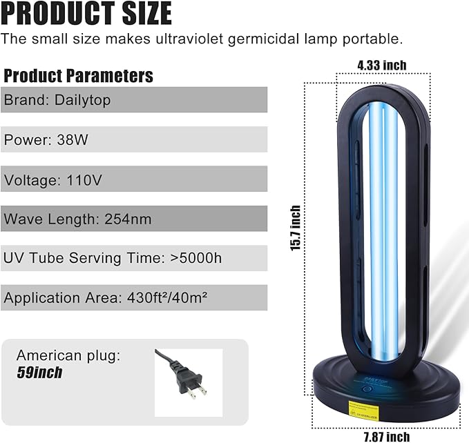 40W Ozone UVC Sanitizer with Radar – 254nm Germicidal Lamp for Home, Basement & Bathroom, Eliminates Odors & Mold. Whole Room Disinfection Device with Remote & 15/30/60 Min Timer