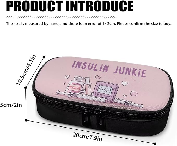 Rnyleeg Pink Insulin Bag for Women Portable Diabetic Supplies Storage Bags with Handle Small Size Diabetic Bags for Supplies Medicine Cooler Bag