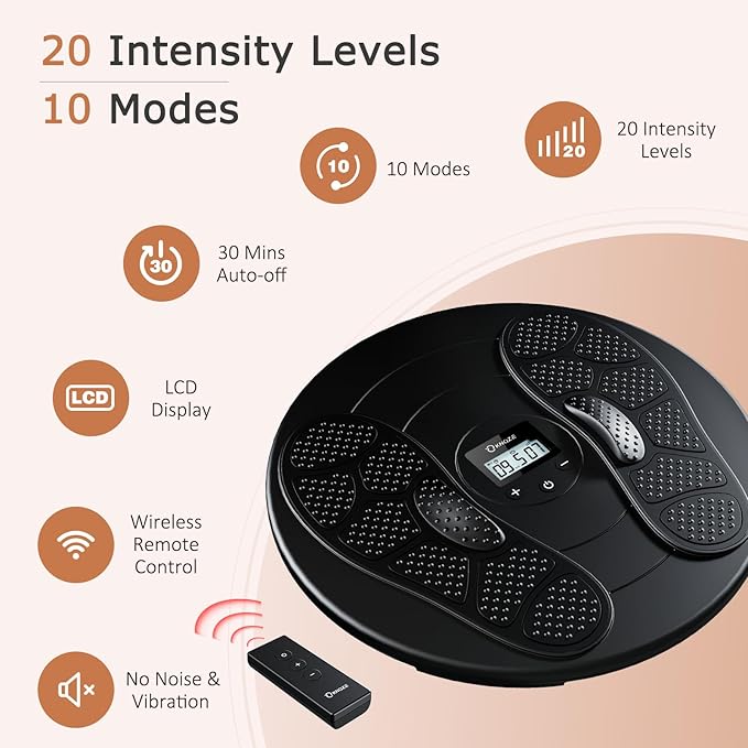 KNQZE Foot Massager for Neuropathy, TENS + EMS Foot Stimulator for Circulation, 10 Modes + 20 Intensities, Wireless Remote, Neuropathy Pain Relief for Feet, Plantar Fasciitis, Gifts for Mom & Dad