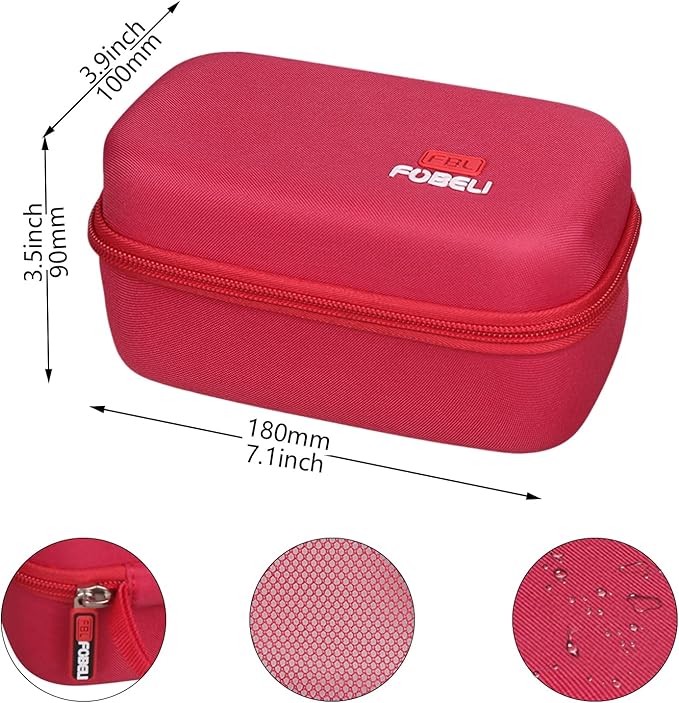FBLFOBELI Hard Travel Case for NuFACE MINI+ Starter Kit, Hunvva EP-300 Mini Microcurrent Facial Device (Case Only) (Rose Red)