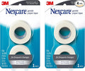 Nexcare Gentle Paper Tape, Medical Paper Tape, Secures Dressings and Lifts Away Gently, 1 in x 10 Yards, 2-Pack (4 Rolls)