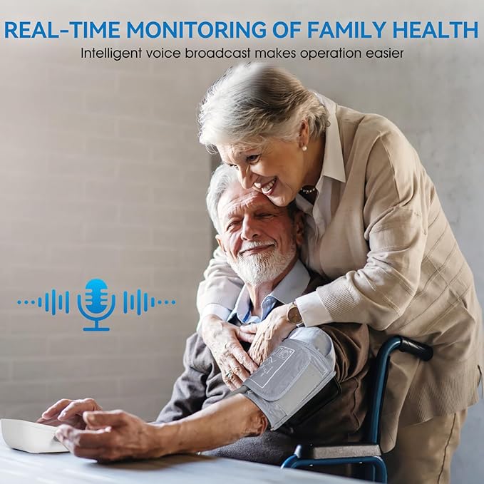Scian Blood Pressure Monitors for Home Use, Automatic Blood Pressure Cuff Arm Digital BP Machine with Large LED Backlit Display, Voice Broadcasting, 2 Users 200 Memory (Black)