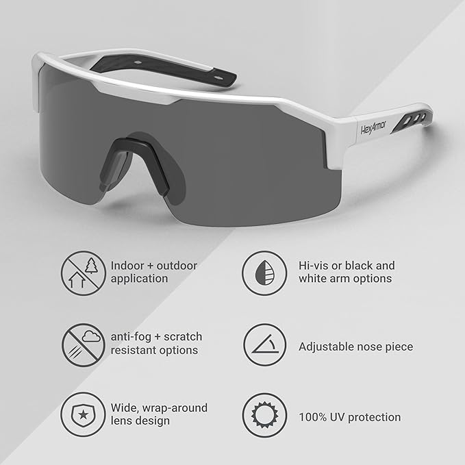 HexArmor Shockwave Safety Work Glasses | ANSI Z87+, 100% UV Protection, Anti-Fog or Scratch Resistant, Polarized