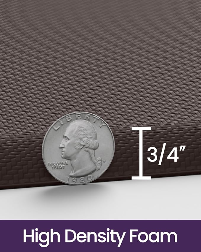 DEXI Kitchen Mat Cushioned Anti Fatigue, Extra Thick Comfort Standing Floor Mats Waterproof, Memory Foam Antifatigue Runner Rug for Desk Office, Sink, Laundry, 39x20, Brown