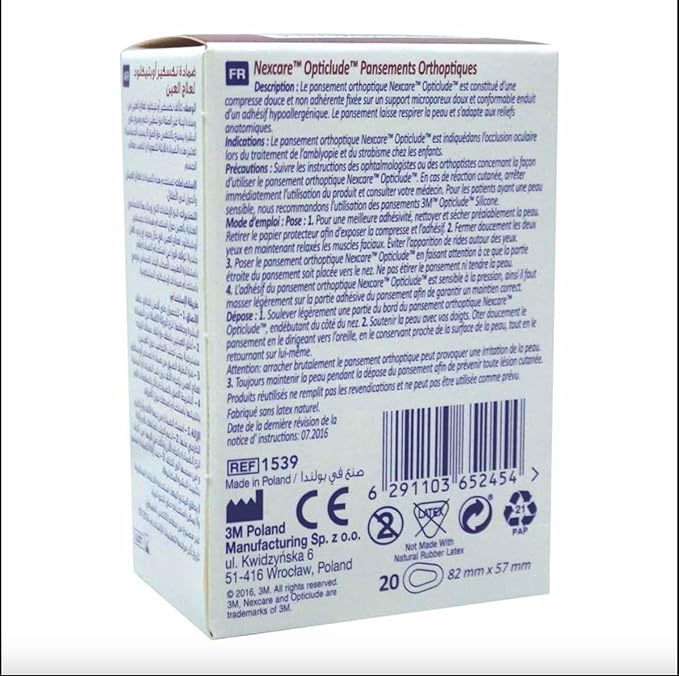 Nexcare Opticlude Eyepatch, Regular Size, Contoured for Fit, Brown, 20 Count (Pack of 3)