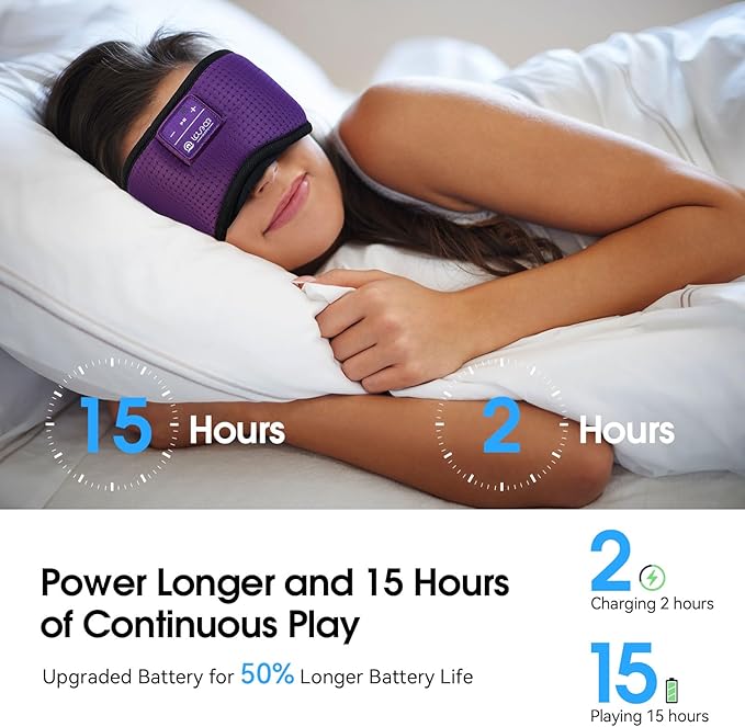 LOVE EYE Sleep Headphones Bluetooth 5.4 Sleeping Eye Mask Wireless Music Earphones with HD Speakers for Side Sleepers Total Blackout Cotton Mask for Travel, Home, Office, Unique Gifts