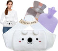 Hot Water Bottle, Rubber Hot Water Bottle Belt with 2 Pack Warm Soft Waist Plush Cover, Hot Water Bag for Pain Relief for Neck, Back, Shoulder and Legs