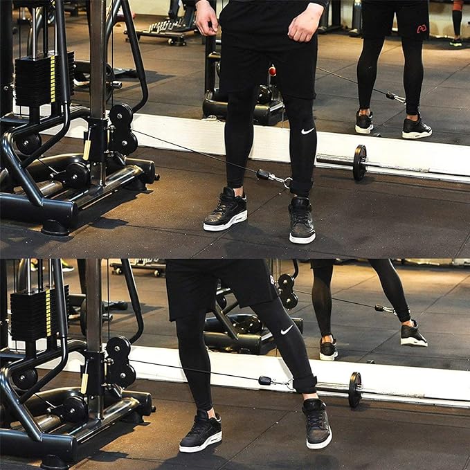 Ankle Straps Neoprene Padded Fitness Wrist Cuffs with D Ring High Strength Exercises Gym Pulley Strap for Cable Machines (Black 2 Pack)