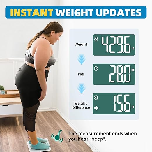 LEPULSE 550lb Bathroom Digital Scale for Body Weight BMI, Extra Wide Platform High Capacity Large Backlit Display, Most Accurate Bathroom Scale up to 550 lbs Weight Scale with APP, 8mm Tempered Glass