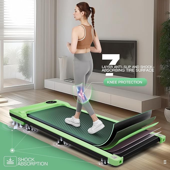 ANCHEER Walking Pad 3.0HP Under Desk Treadmill 300lbs Weight Capacity with Remote Control, Compact Electric Treadmills for Home/Gym/Office with LED Screen, Ultra-Quiet, Installation-Free