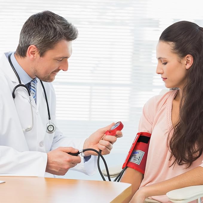 Scian Sphygmomanometer - Manual Blood Pressure Cuff with D-Ring Bp Cuff 10-16", Come with Carrying Bag for Nurse Doctor Senior Adult(Red, Stethoscope Not Included)