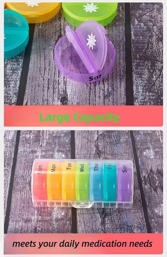 Weekly Pill Organizer 7 Day AM PM, Large 2 Times a Day Vitamin Box with Extra Large Compartments, Leak Proof Portable Travel Pill Case for Pills & Supplements
