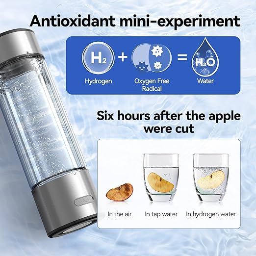 Hydrogen Water Bottle, 2200PPB in 3 Mins Hydrogen Water Generator, SPE PEM Technology, 14oz Portable Hydro Water Machine for Home, Travel, Gym | Best Health Gift for Family & Friends