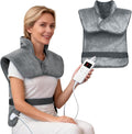 Heating Pad for Back, Neck & Shoulders, 24"x33" Weighted Heat Wrap with 6 Heat Levels and 4 Timers, Auto Shut-Off, Full Back Pain Relief, Great Gift for Women, Men & Family