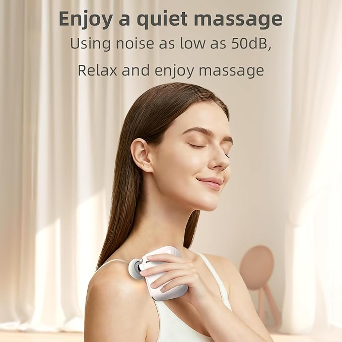 EK-Mi2 Portable Mini Massage Gun – Deep Tissue Muscle Massager for Body, Neck & Shoulder, Quiet Handheld Percussion Therapy, Rechargeable, Lightweight, Professional Massager
