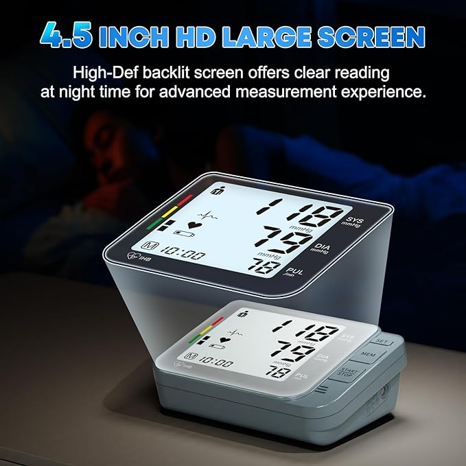 Blood Pressure Monitors for Home Use with 2 Size Cuff, 2x120 Memory, with USB Cable and 4 aa Batteries(Blue)