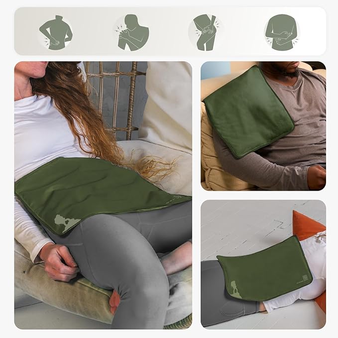 Large Ice Packs for Injuries Reusable - Soft Gel Hot and Cold Packs for Injuries, Hip, Shoulder, Back Pain Relief - 11.5" x 14.5" - Green