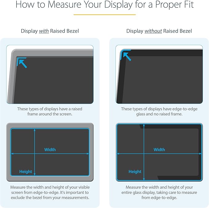 StarTech.com Monitor Privacy Screen for 21.5in Display, Widescreen Computer Monitor Security Filter, Blue Light Filter, TAA
