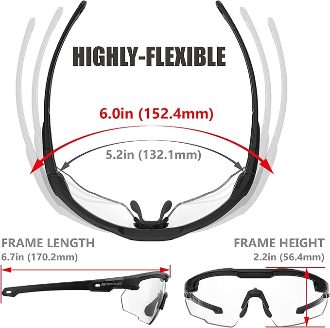HTS HUNTERSKY Ballistic Tactical Shooting Glasses ANSI Z87+ UV400 Protective Eyewear