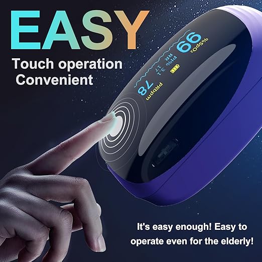 Rechargeable pulse oximeter with respiration, with SpO2 Pulse Rate and PI RR Precision Fast Oximeter SpO2 Reading Outdoor Sports Home (Purple)