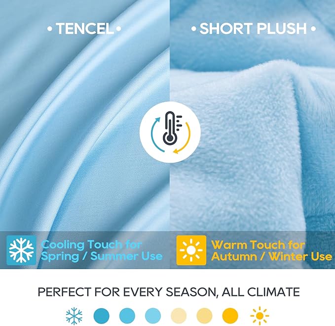 Weighted Blanket King Size 25lbs(88''x104'', Dual-Sided), Reversible King Weighted Blanket with Cozy Warm Velvet & Cooling Tencel Fabric for Adults & Couple All Season - Carry Bag Included, Lake Blue