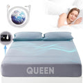 Grounding Sheet Queen Size - 95% Organic Cotton + 5% Pure Silver Fiber, Earth Connected Bedding (60"x 80"x 13" Gray) Fitted with Cord