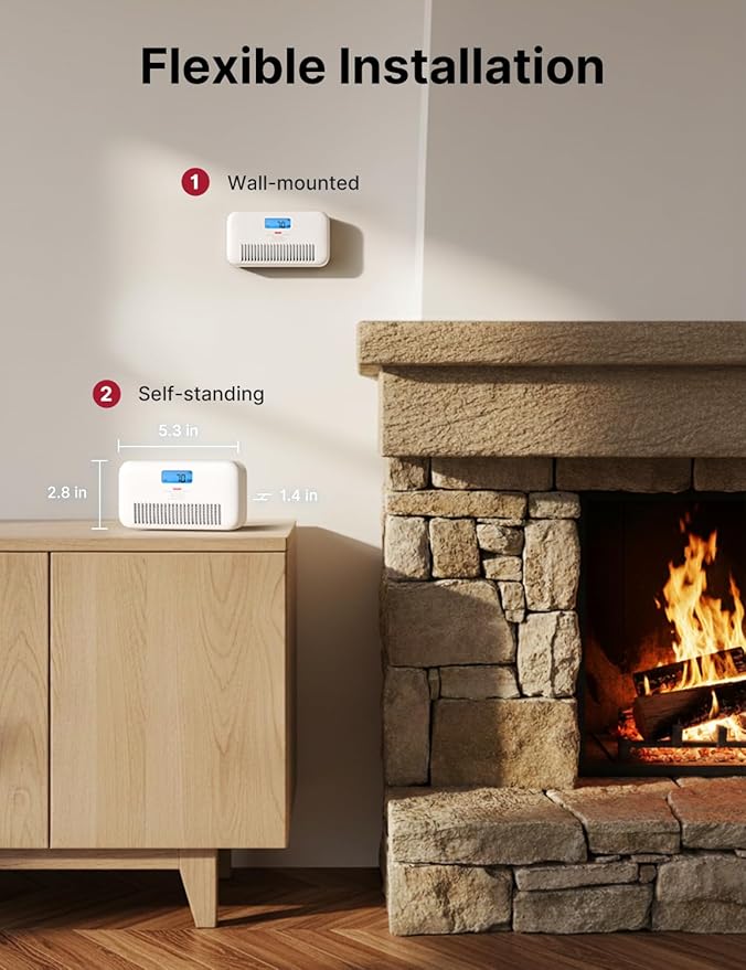 X-Sense Smart Wi-Fi Carbon Monoxide Detector, with Temperature & Humidity Monitor, Voice Alert, Replaceable Battery, Digital Display and Historic CO Peak Level, XC0M-iR 1-Pack