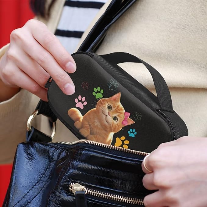 Cartoon Cat Diabetic Supplies Carrying Bag for Glucose Meter Insulin Pens Blood Sugar Test Strips Lancets Syringe Medication or Other Diabetes Care Accessories