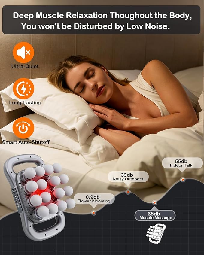 16 Head Massage Gun Set - Deep Tissue Percussion Massager with 9 Modes&Levels with Red Light Therapy,for Body,Back,Shoulders,Neck,Legs,Foot,Massage Gun deep Tissue,Best Gift for Women,Men,Mom and Dad