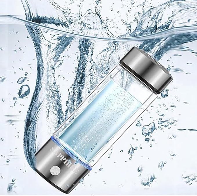 SAPPHIRE Hydrogen Water Bottle, 2025 Advanced 5th Generation SPE & PEM Technology, Portable & Rechargeable Hydrogen Water Bottle Generator, Chlorine & Ozone-Free, Stainless Steel 14oz