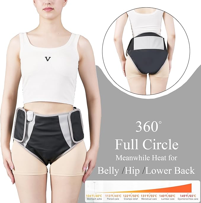 Buttock Lower Abdomen Belly Hip Heating Pad Massage Brace Period Heating Pad Massager Electric Back Abdomen or Belly Massage Pad Menstrual Buttock Belly Pain Relief, Shape Shorts ab Machine