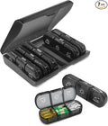 SPRING SEAON Weekly Pill Organizer Travel Pill Case Vitamins Box for Pills 3 Times a Day Extra Large Capacity Durable Hinge Easy Open Lids Medicine Container (Black & Colorful Options)