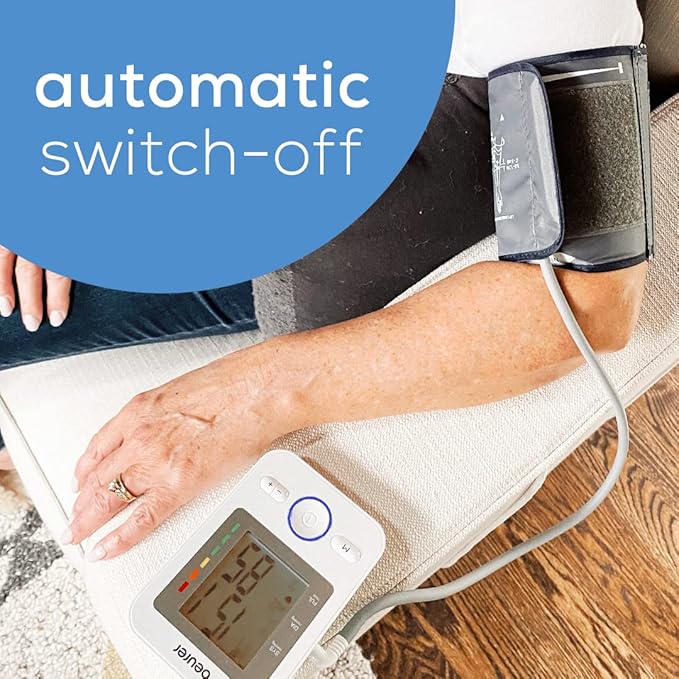 Beurer BM31 Upper Arm Blood Pressure Monitor for Home Use, Large Cuff | Automatic & Digital, 2-Users, XL Display, Irreg. Heartbeat Detector, Universal Cuff Circ. 8.7”-16.5”