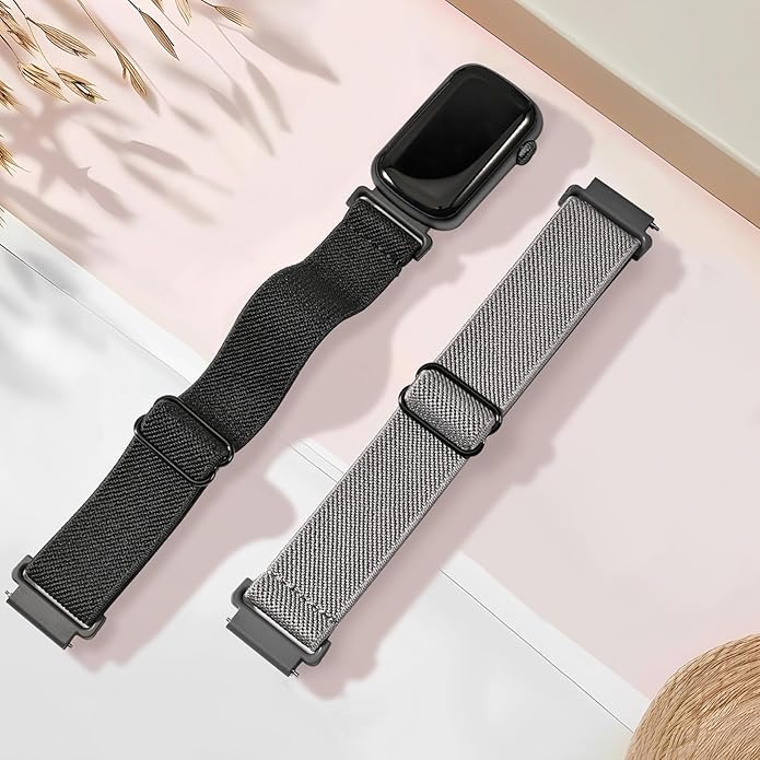 2 Pack Stretchy 16mm Nylon Bands Compatible with FITVII HM08/MorePro HM08/Amzhero-Runfit D26/KALINCO Slim Fitness Tracker