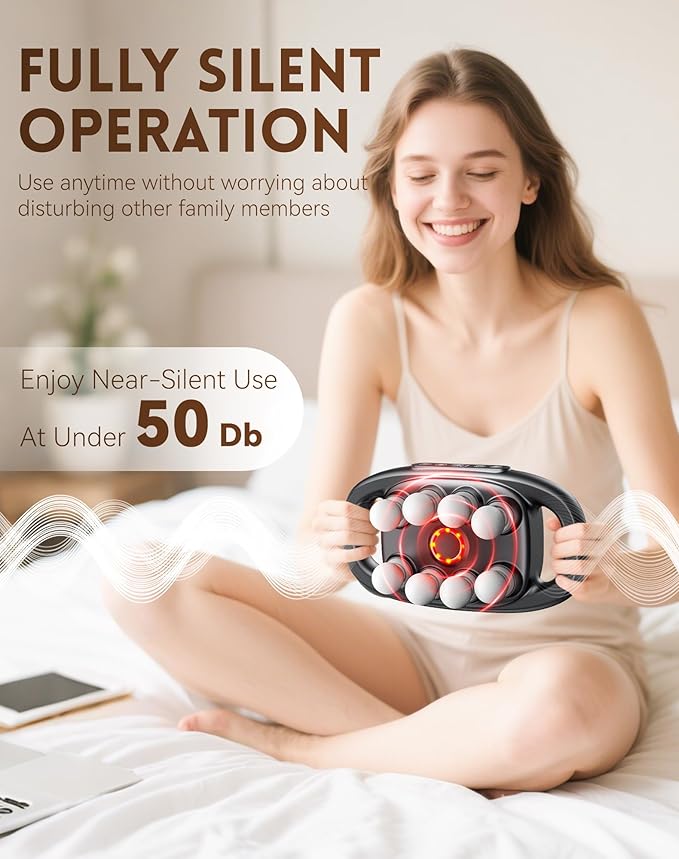 Deep Tissue Massager for Pain Relief, 16 Head Massage Gun Deep Tissue with 3 Modes & 30 Levels, 16 Heads Massager for Back, Shoulders, Legs, Body, Increase Intimacy(White-16Head)