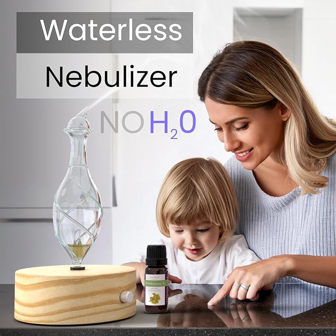 Wood and Glass Essential Oil Diffuser - Solum Lux Vitis - Aromatherapy Diffuser - Essential Oil Nebulizer