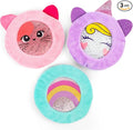 LotFancy Kids Ice Packs for Boo Boos, 3 Pack, Reusable Hot Cold Packs with Cute Plush Sleeves, Small Round Gel Pads for Injuries, Headache, Fever, Wisdom Teeth, Pain Relief, 4.75”